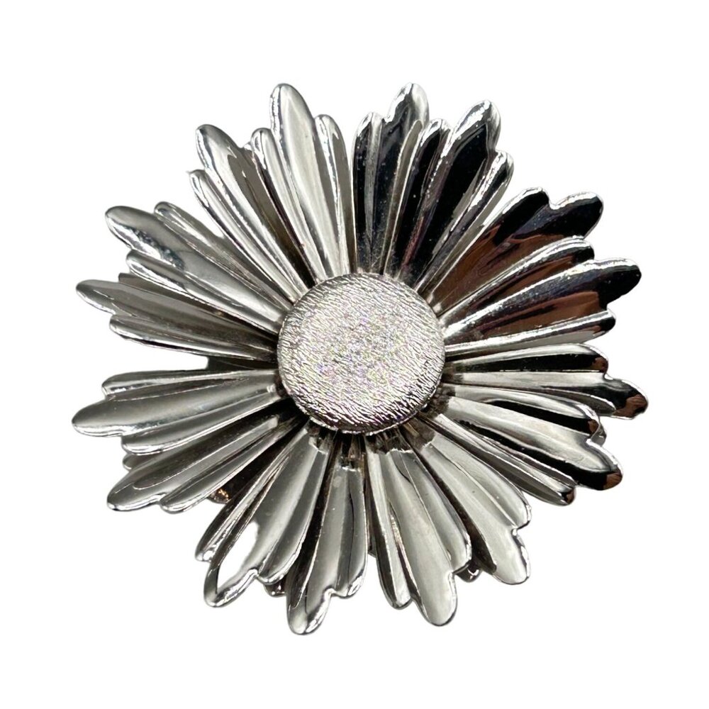 Vintage Silver Tone Daisy Flower Pin Brooch Sarah Coventry Designer Signed Pin